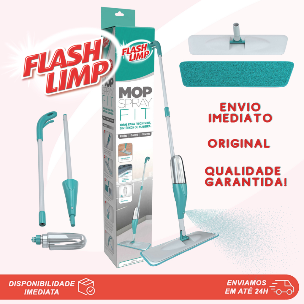 Mop Spray Fit Com Reservatório Rodo Inteligente Vassoura com Microfibra Flash Limp MOP0556 para Limpeza