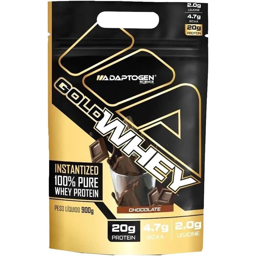 Kit 3 x Gold Whey Concentrado Refil 900g - Sabor Chocolate - Adaptogen