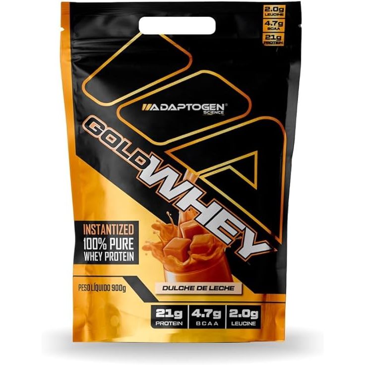 Kit 3 x Gold Whey Concentrado Refil 900g Sabor Doce de Leite - Adaptogen