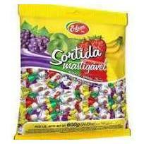 Kit 3 pacotes de balas mastigaveis erlan 500g sabores sotidos