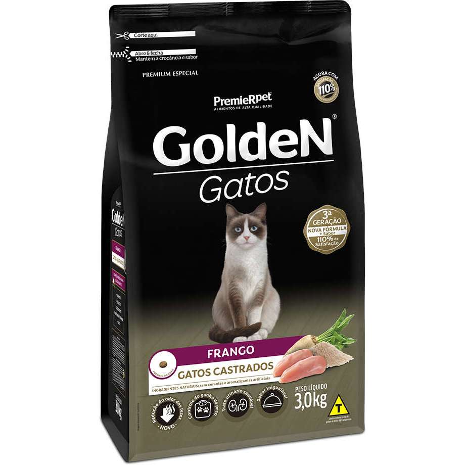 Ração Golden Gato Castrado Frango e Arroz 3 kg — imagem 2 de 2