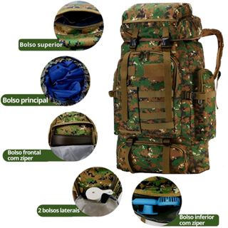 Mochila Camping Aventura Espaçosa e De Grande Capacidade Carga Para Trilhas Viagens Acampamento Ótima Qualidade