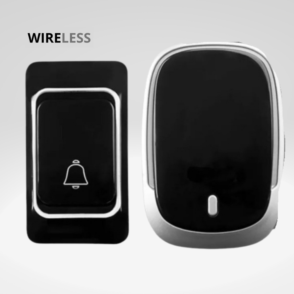 Campainha Externa Sem Fio Com Alcance De Ate 100 M Dourado Preto Azul Claro