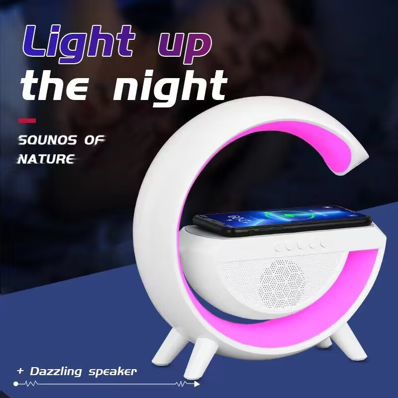 Caixinha De Som G-speaker smart station Carregador Indução Sem Fio Multifunçao Altofalante Bluetooth pra iphone e android iluminaria