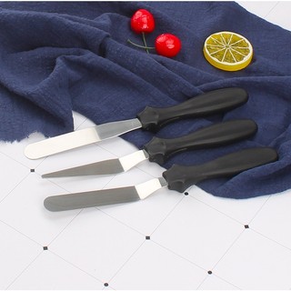 Kit 3 Espátulas em Inox para Bolos Decorados Confeiteiro LEVEHOME
