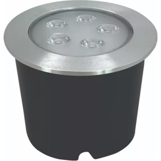 Balizador Solo Inox Led Redondo 5w 3000k Ip67 Bivol Cor Da Cúpula Cromado Cor Da Estrutura Preto