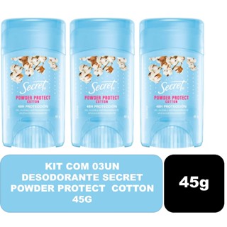 Kit com 03un Desodorante Secret Powder Protect Cotton 45g em Oferta na Shopee