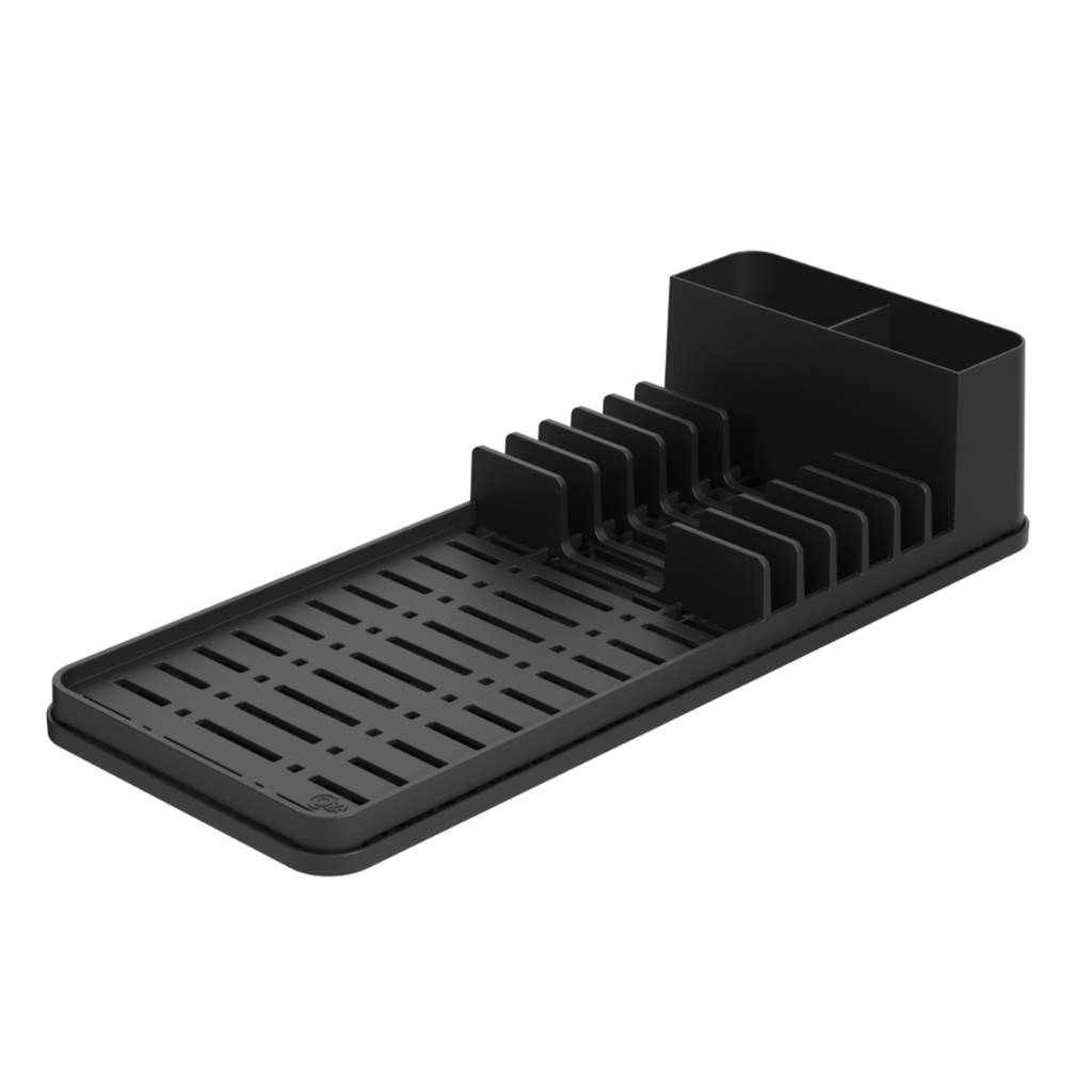 Escorredor De Louças Com Tapete De Pia Coza Single 42,2 x 17,4 x 9,4 cm Preto em Oferta na Shopee