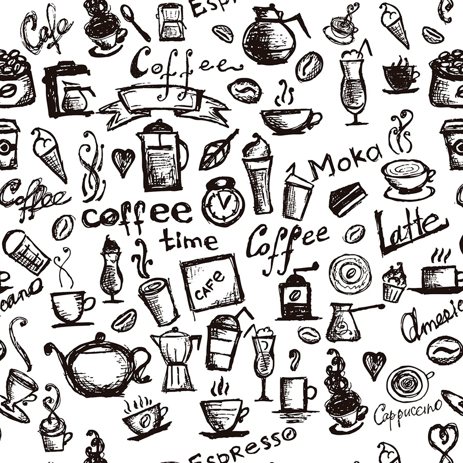 Papel De Parede Vinílico Lavável Cozinha Gourmet Café Branco 2,50 mts em Oferta na Shopee