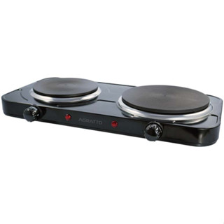 Fogão Elétrico De Mesa Agratto 2 Bocas 5 Níveis De Temperatura Potência 2500W Cooktop FMP-01 Preto/Inox