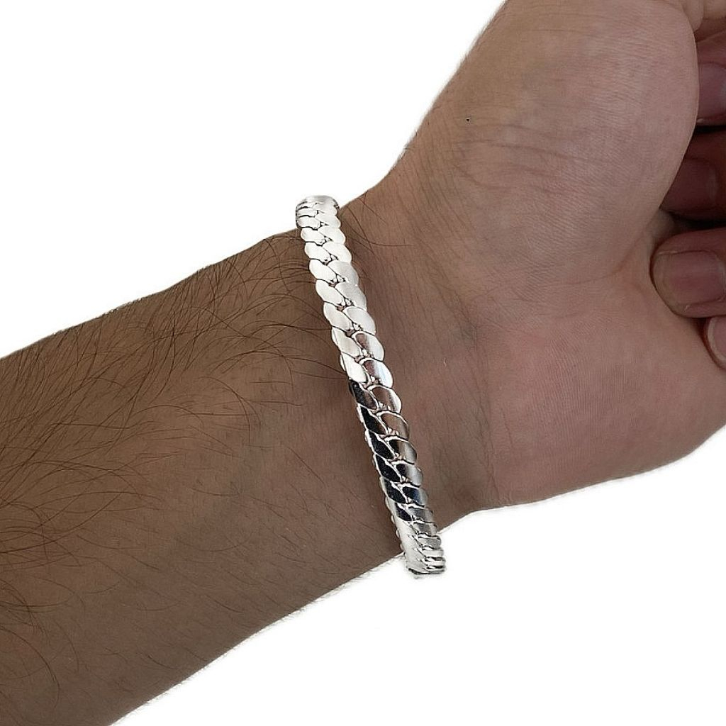 Pulseira Masculina Tipo Cobra Aço Inox Legítimo Prata Inoxidável em Oferta na Shopee