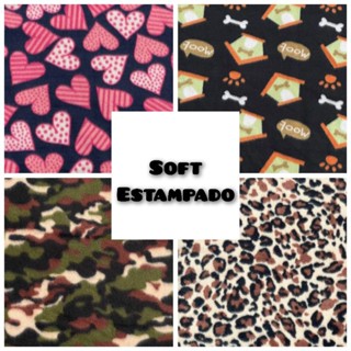 6 metros de tecido malha polar soft estampado 6mts comp. x 1,60mts larg.