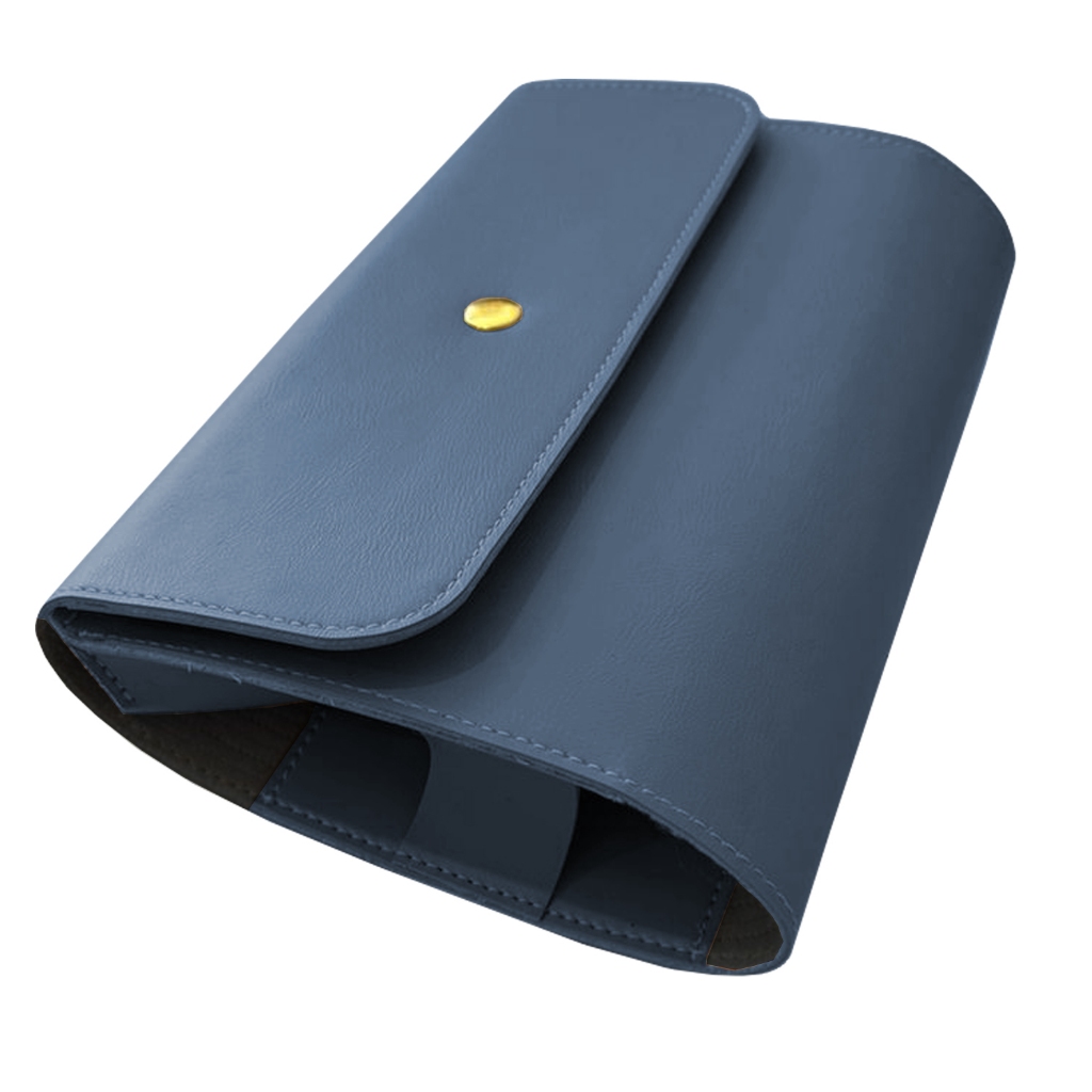 Case para Mouse e Carregador Couro Sintético Azul Oceano