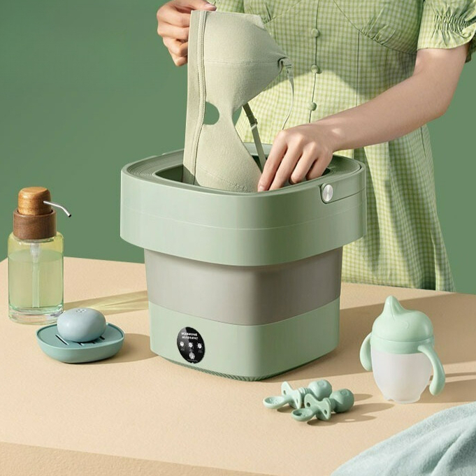 Mini máquina de lavar roupa dobrável portátil moderna máquina de lavar automática roupa interior de viagem