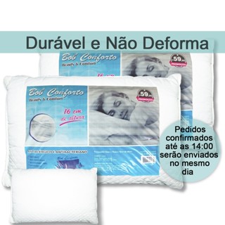2 Travesseiros Antialérgico Antibacteriano Grande Alto e Firme Qualidade Premium 50x70 16cm de altura extra firme Anatômico Travesseiro de Cama espuma em Poliuretano Também para cama posta