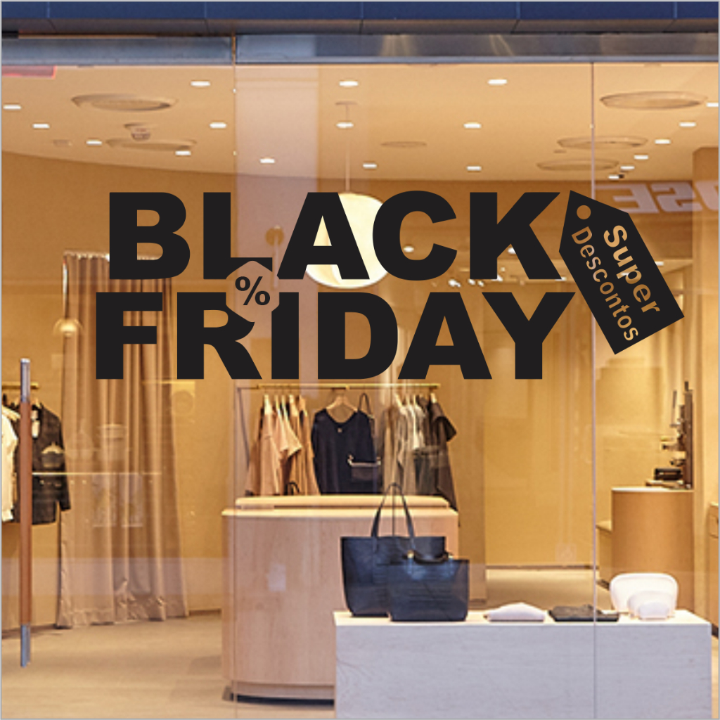 Adesivo Black Friday Super Descontos Adesivo 58x25cm