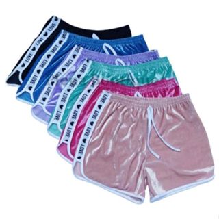 Shorts Love Veludo Moda Feminina Soltinho Ótima Qualidade