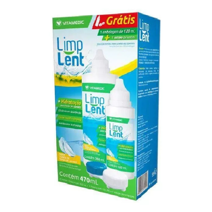 Solução Limp Lent Para Limpeza De Lentes De Contato + Estojo