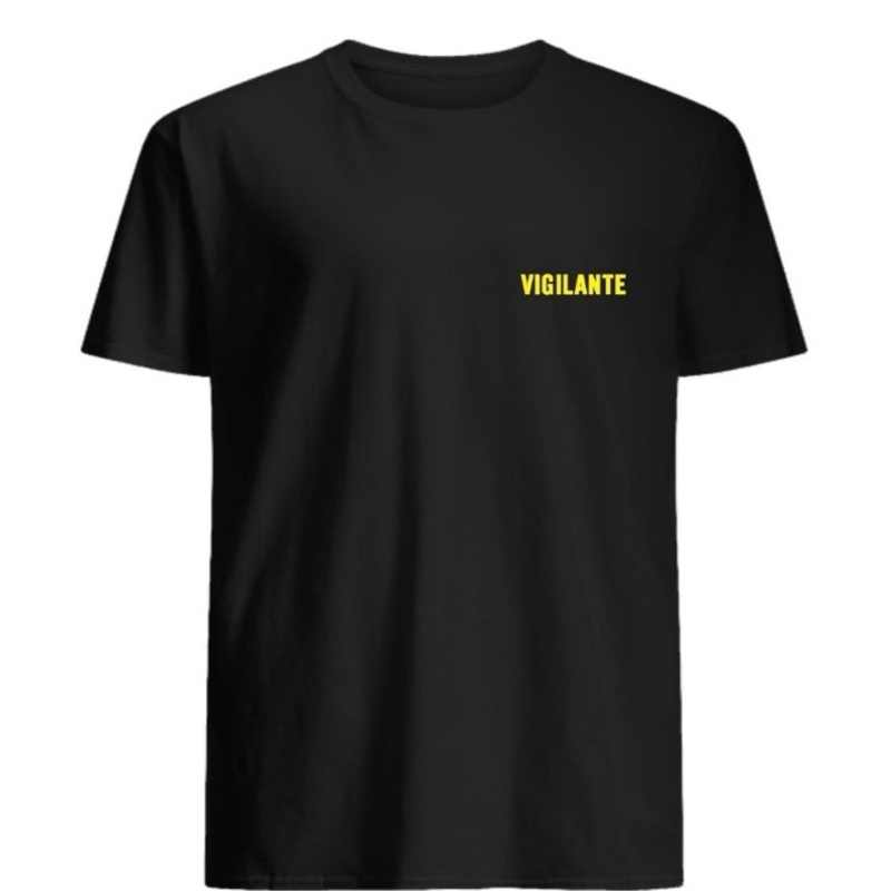 camiseta 100%algodao (vigilante) c/ escrita amarela super promoção em Oferta na Shopee