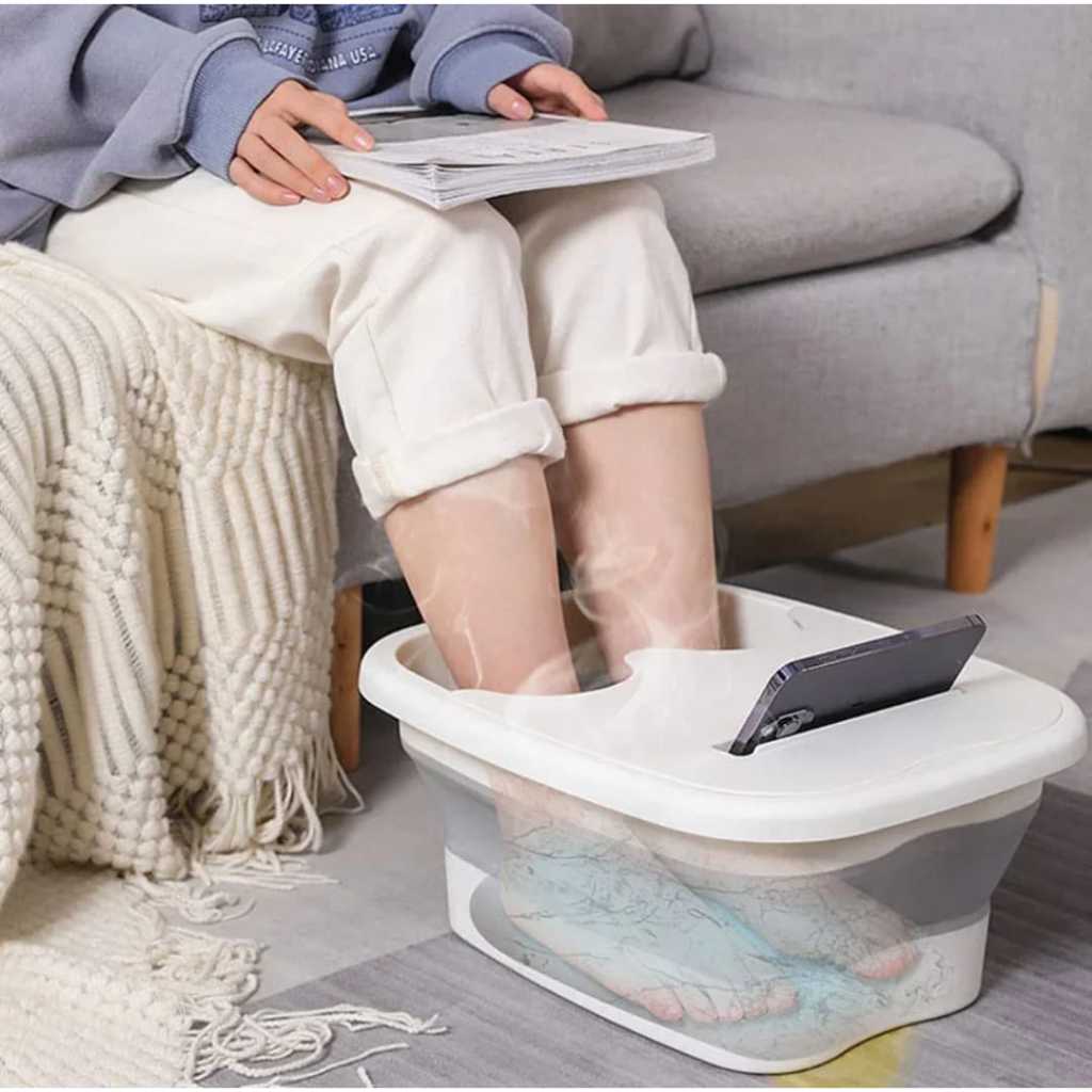 EXCELENTE QUALIDADE Balde De Massagem Footbath Dobrável, Balde De Imersão, Bacia Dobrável, Banho De Pés De Spa, Pedicure