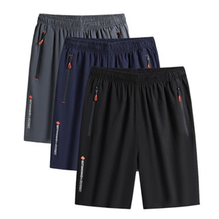 Kit com 3 Bermudas Elástica Esportiva Dry Fit Premium de Seda Gelada Seca Rápido