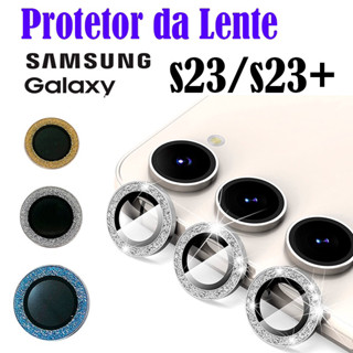 Kit 3 Peças Película Protetora De Câmera Glitter Para SAMSUNG Galaxy S23/S23+/ Protetor Da Lente
