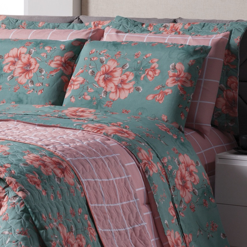 Jogo De Cama Casal Padrão 3 Peças Estampado Luxo- Estampas Sortidas
