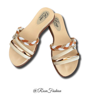 Rasteirinha Chinelo com Anel e Tiras Estampadas Confortável Rosa Fashion Original ref208