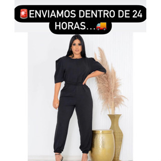 Macacão Duna Longo Manga Princesa Alfaiataria M G GG G1 ENVIO IMEDIATO