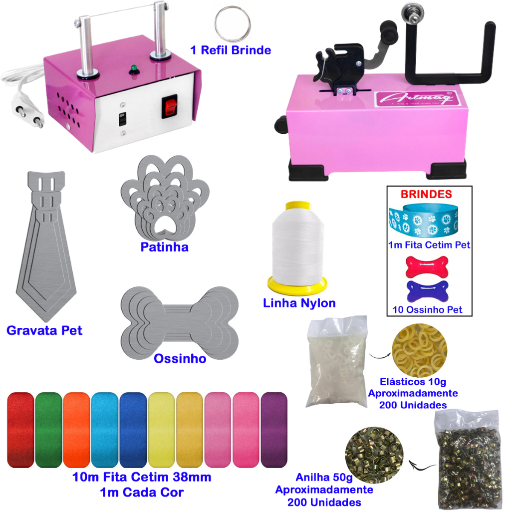 Máquina De Laço + Máquina De Cortar Fitas Pet Moldes - K34 em Oferta na Shopee