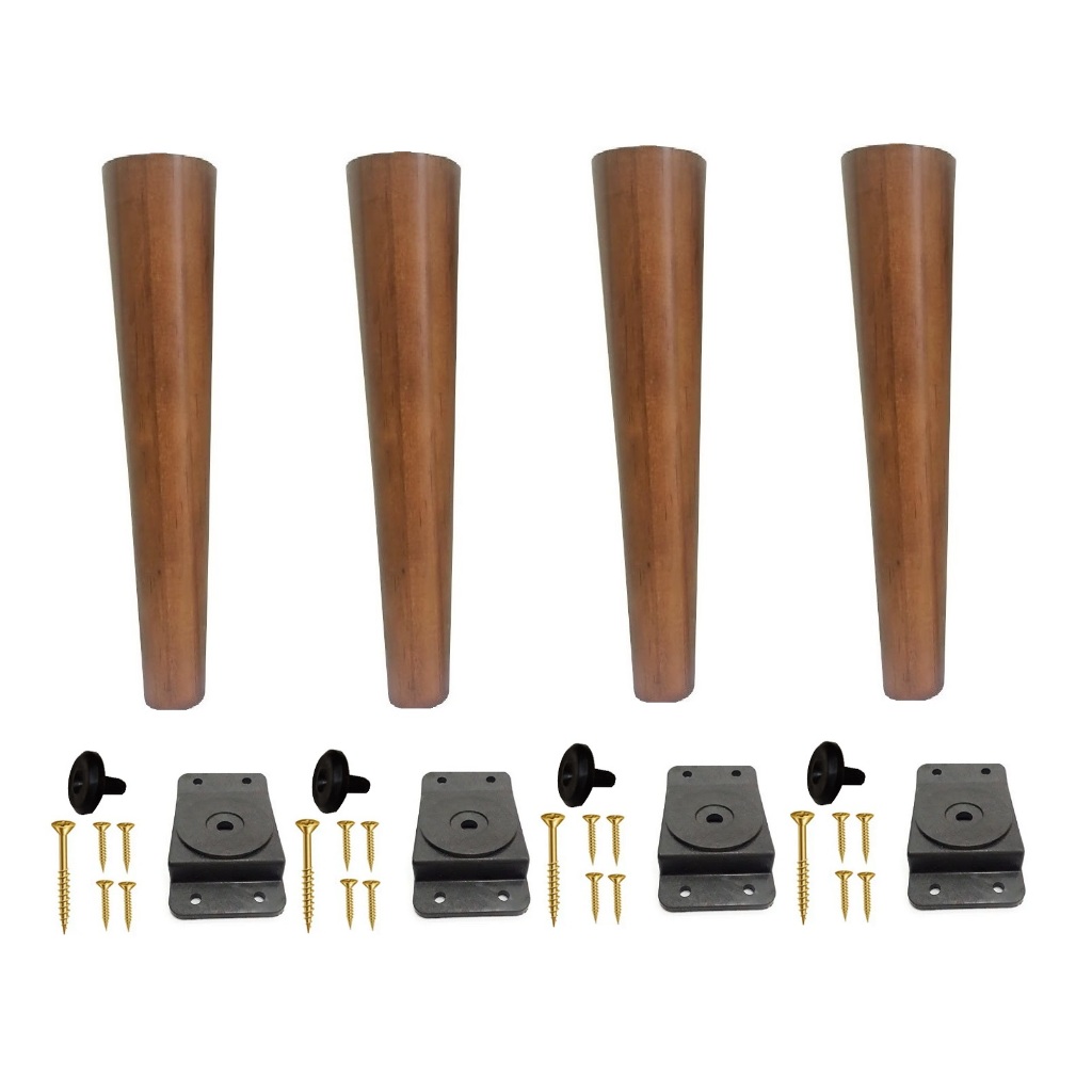 Pé Palito 40cm Madeira Eucalipto Resistente + Chapinha Inclinada PVC