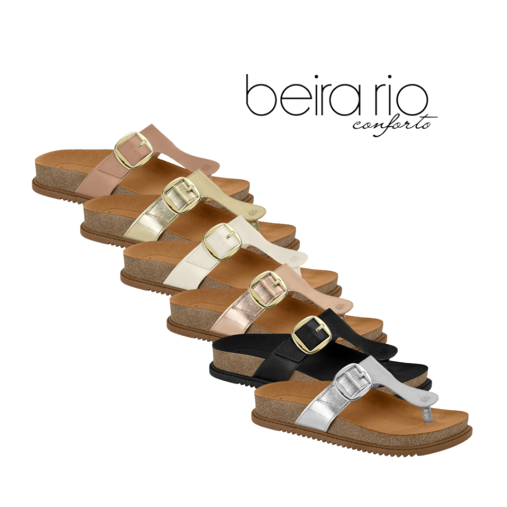 Sandalia Rasteira Beira Rio Original Feminina Rasteirinha Birken Flatform Casual Flat Fivela Fashion Lancamento Chinelo De Dedo