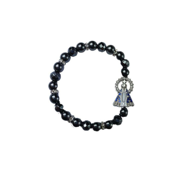 02unidades Pulseira hematita Nossa Senhora Aparecida/ artigo católico/ artigo Religioso.