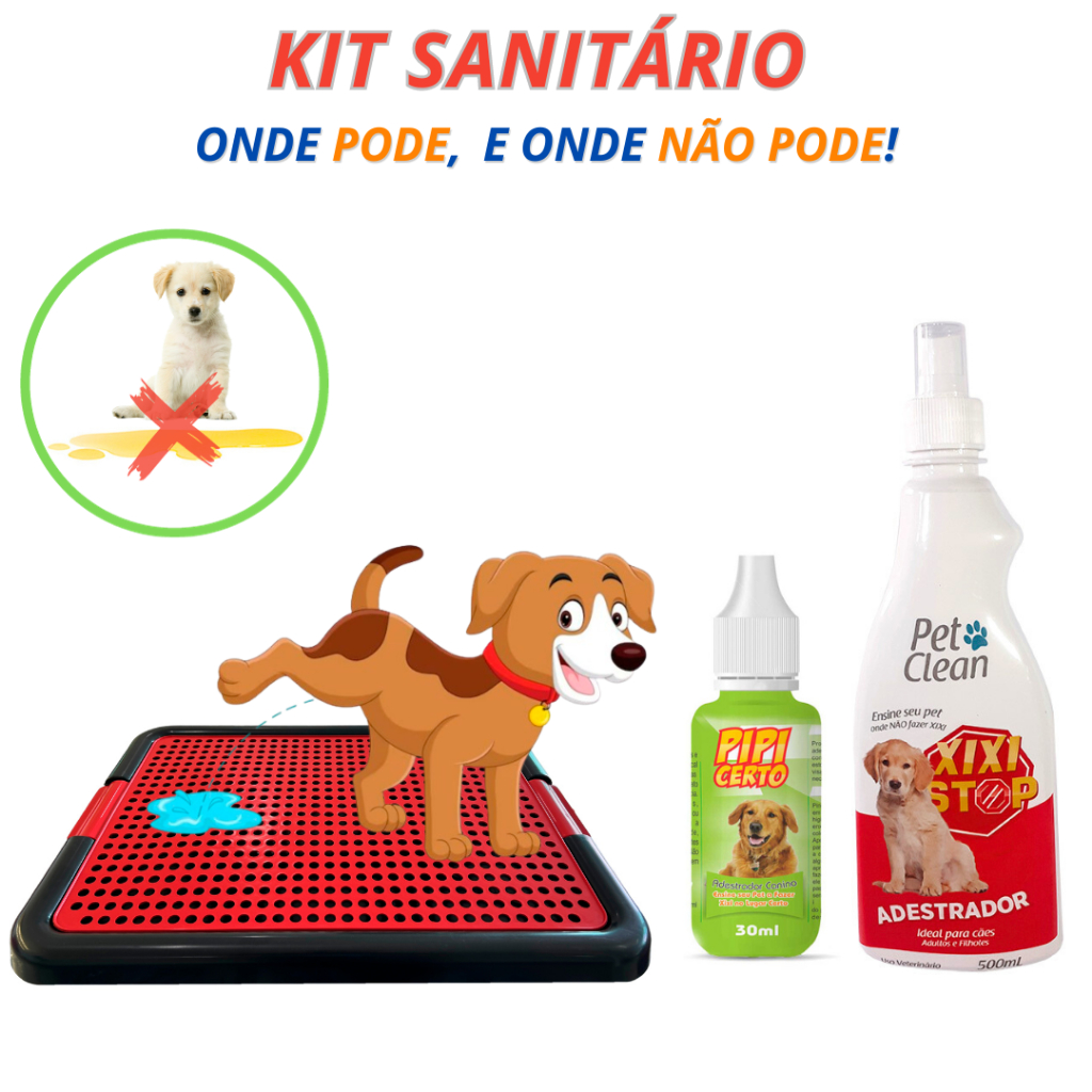 Kit sanitário pet tapete higiênico + xixi stop + pipi certo em Oferta na Shopee