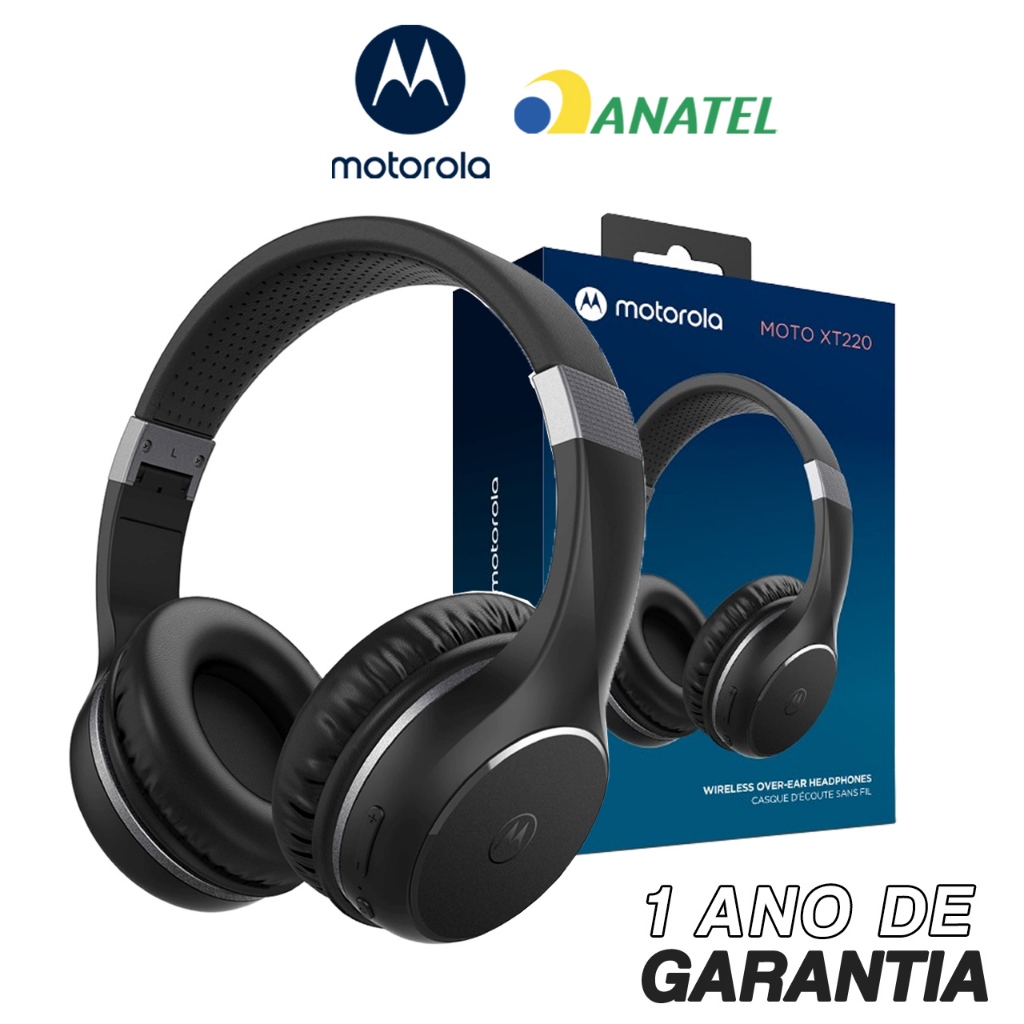 Fone de Ouvido Bluetooth Motorola Moto XT 220, Som HD e Microfone - Preto - Audio