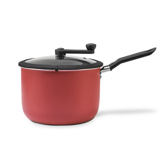 Pipoqueira Antiaderente Pro-Flon e Alumínio 1,6 mm - Misturador de Nylon - Brinox Pic Poc 4,2 L Cereja