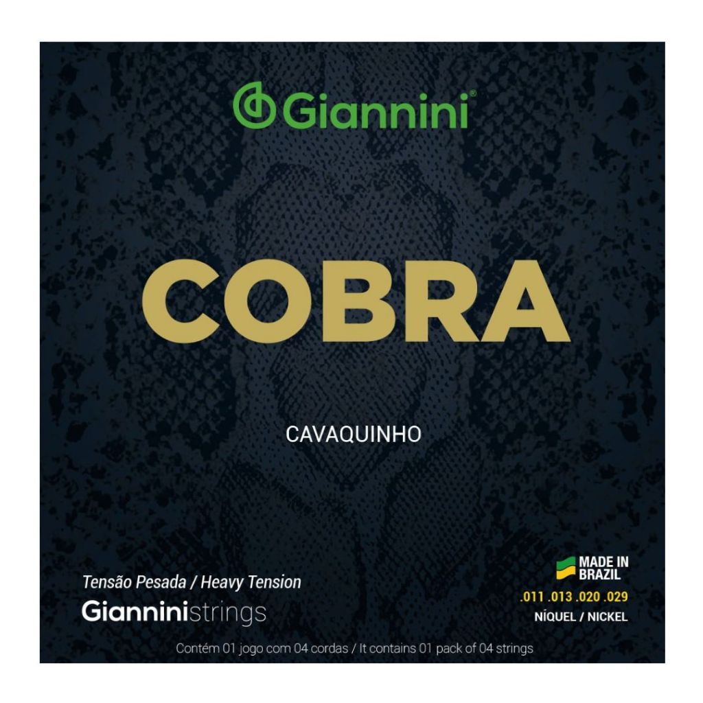 Encordoamento para Cavaquinho Giannini Cobra Níquel GESCP (.011 – .029) Pesada