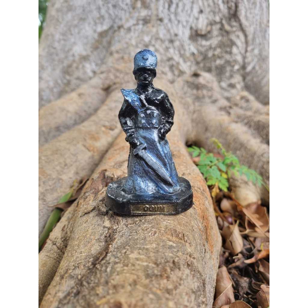 Ogum Decoração 9.5 cm em Resina Artigos Religiosos Esoterismo Estatua