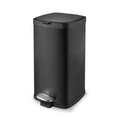 Lixeira Com Pedal Brinox Frame Retangular 20 Litros Aço Carbono Preto
