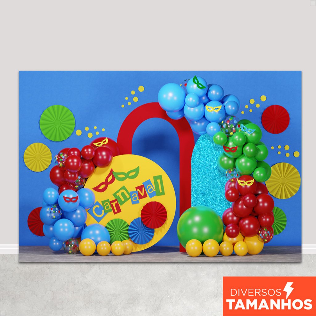 Fundo Fotográfico Carnaval Balões Cenário Smash The Cake Painel Sublimado Em Tecido - CNV-174 em Oferta na Shopee