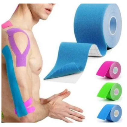 Kit Bandagem Elástica 5cm X 5m - Fita Kinesio Tape Fisioterapia