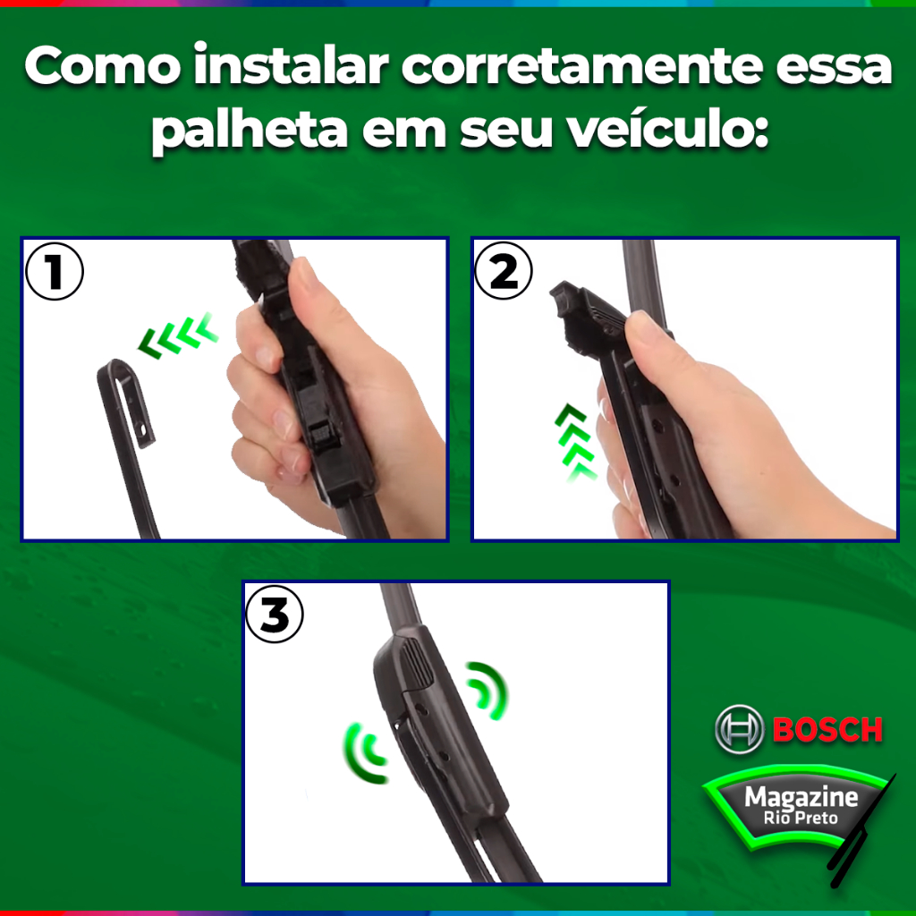 Detalhes do Kit de Palheta Dianteira Original Bosch Hyundai Tucson 2004 A 2017