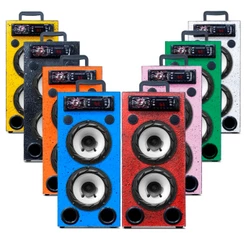 Caixa Residencial Colorida Bob Ativa Radio Bluetooth Par Falante 6 Polegadas Par Tweeter Rancho Bar Sitio Area Lazer