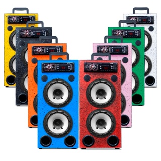 Caixa Residencial Colorida Bob Ativa Radio Bluetooth Par Falante 6 Polegadas Par Tweeter Rancho Bar Sitio Area Lazer em Oferta na Shopee