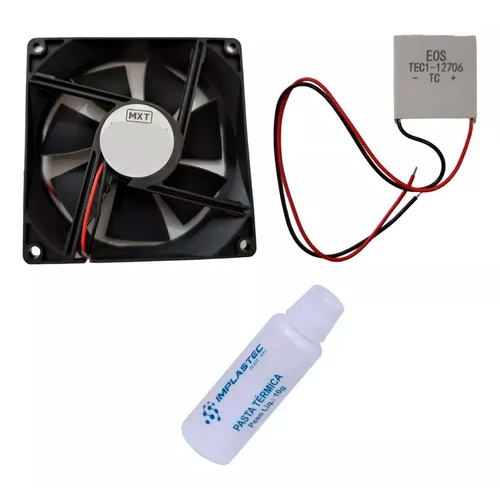 Kit Placa Peltier + 1 Cooler + 1 Pasta Térmica E Sensor 10k