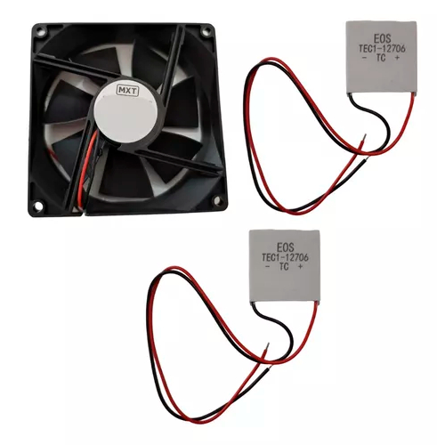 Kit 2un Placa Peltier E 1 Cooler 12v Bebedouro/purificador