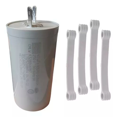 Capacitor 45uf 127v + 4 Tirante Branco Brastemp Consul