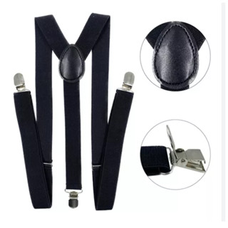 Suspensório Adulto Unissex Ajustável Masculino Feminino Varias Cores Preto