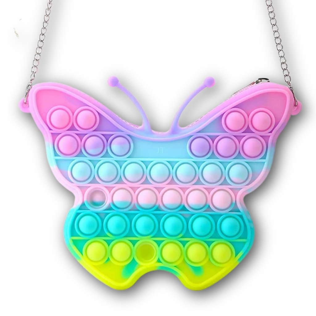 BORBOLETA Bolsa Pop-It Fidget Toy Brinquedo Anti Stress De Raciocínio Para Adulto e Crianças 20 cm