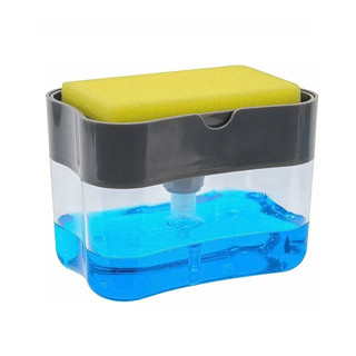 Dispensador Para Detergente Dispenser Sabao 2x1 Detergente Suporte Porta Bucha Esponja Limpeza Sabão Limpa Cozinha
